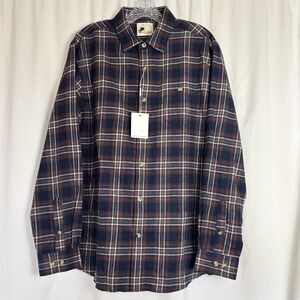 NWT Alex Vando Mens L Button Down Regular Fit Long Sleeve Casual Plaid Flannel